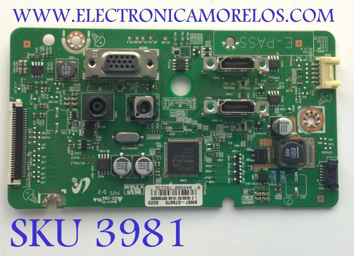 MAIN PARA MONITOR SAMSUNG ORIGINAL / NUMERO DE PARTE BN94-07032Z / BN41-02134A / BN97-07997E / BN9407032Z / 07032Z / NUMERO DE PANEL CY-MH236BGLV3H / DISPLAY LSM236HL01-V01 / MODELO S24D590PL / LS24D590PLY/ZA